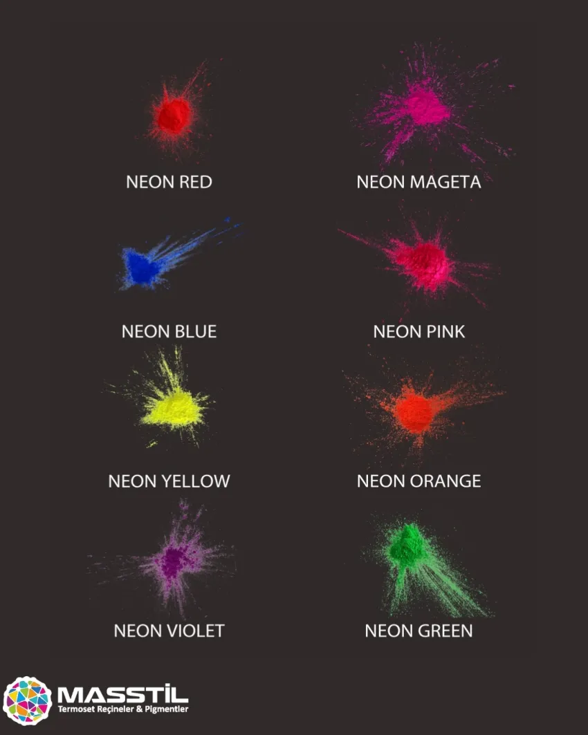 Masstil Neon Renk Pigment Kartelası