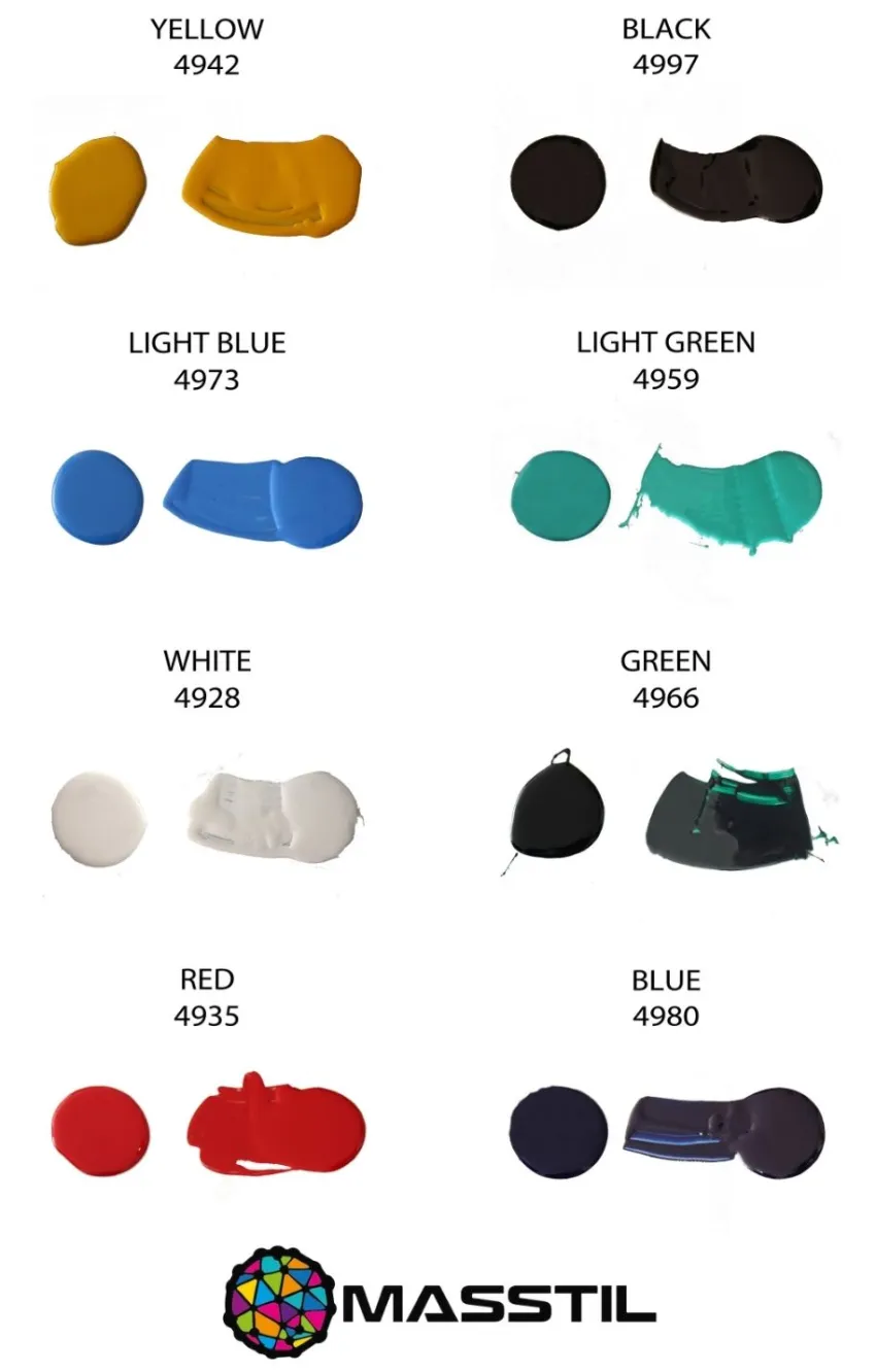 Masstil Op ak Renk Pigment Kartelası